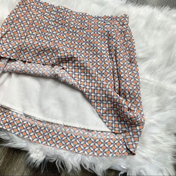 Promod French Designer Skirt Orange White Size 6 - Picture 4 of 9